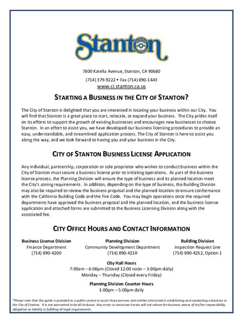 city of stanton business license|stanton business license search.